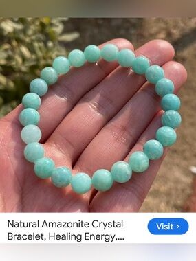 #2947** Amazonite Beaded Bracelet in Soft Green Tones
